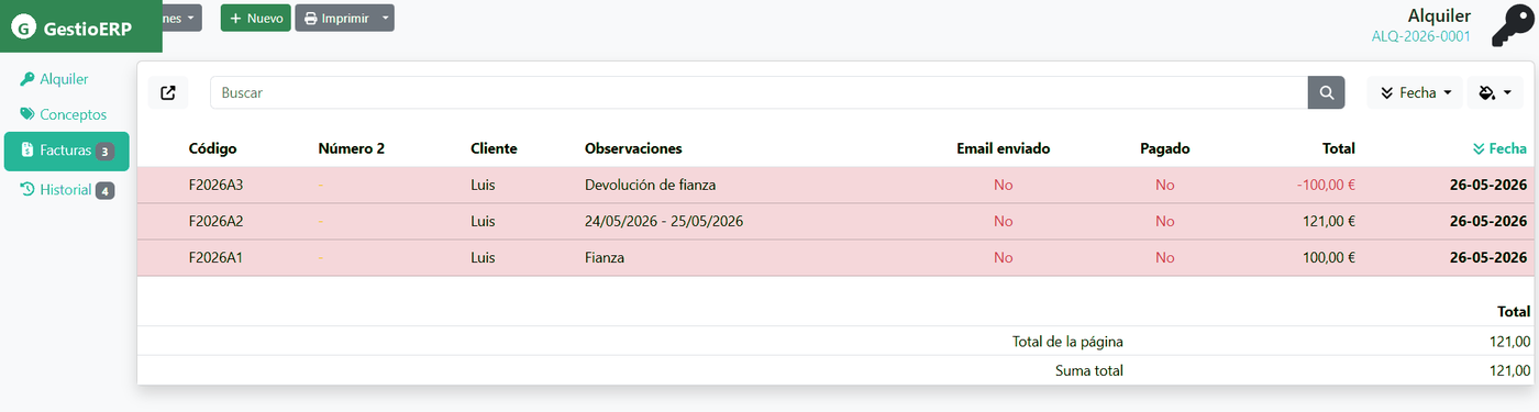 Gestión de la fianza