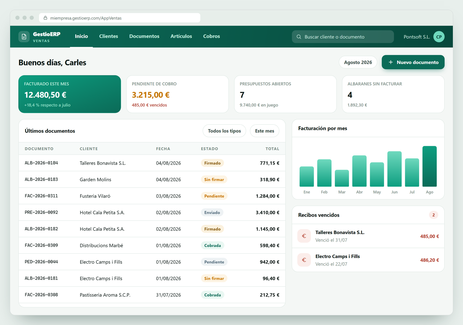 La app en el navegador