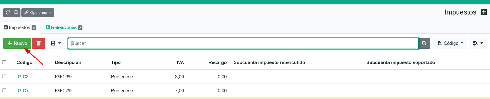 Com configurar impostos i recàrrec d'equivalència