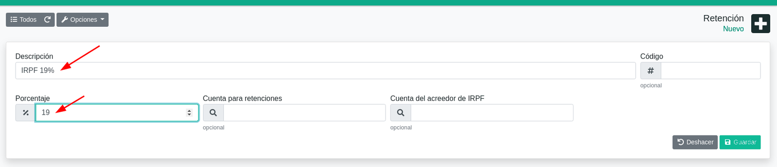 Com configurar les retencions d'IRPF