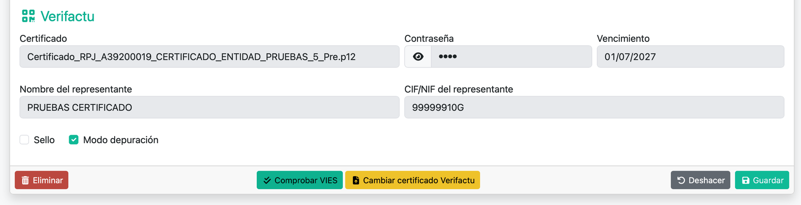 Configurar Verifactu