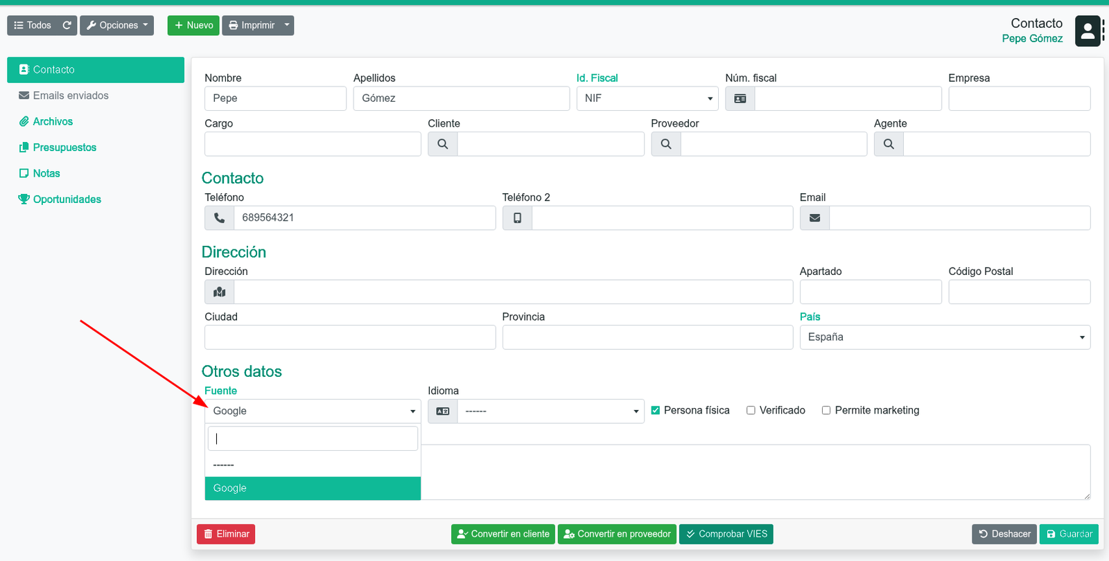 Com crear fonts al CRM