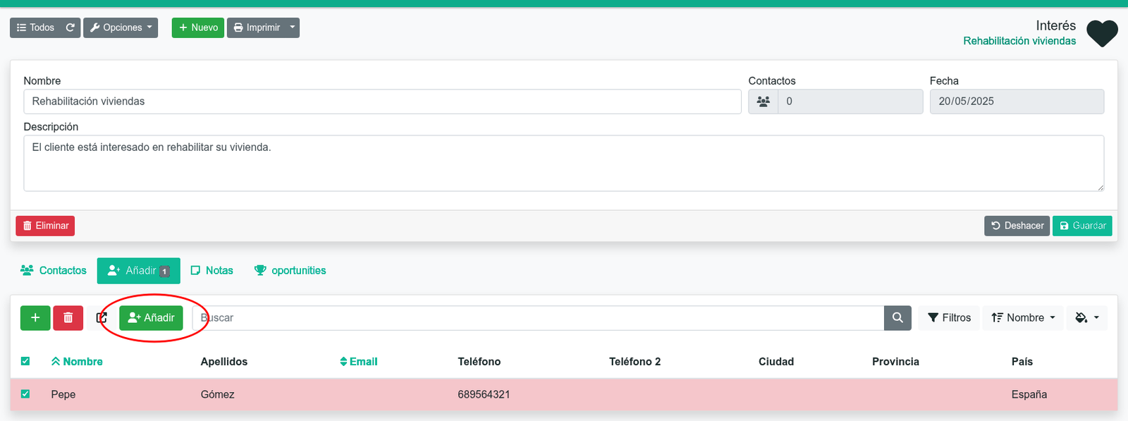 Com crear interessos al CRM