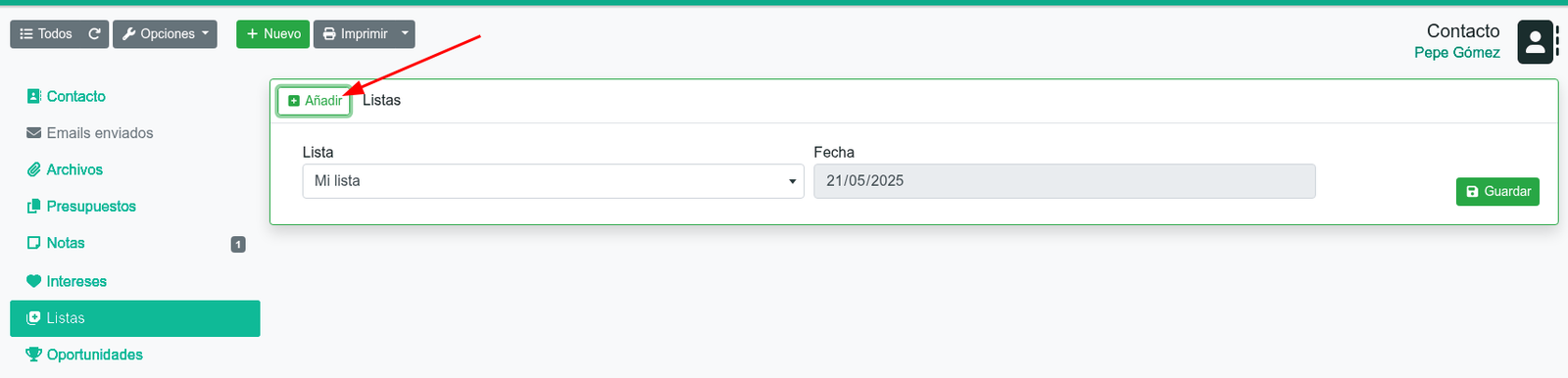 Com crear llistes de contactes
