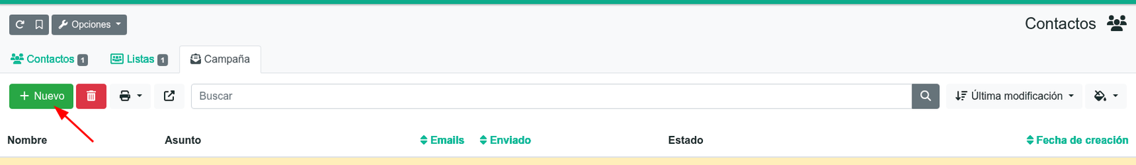 Botó d’email als llistats
