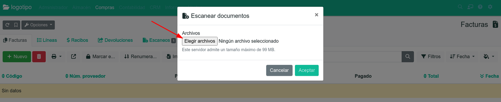 Com escanejar una factura de compra