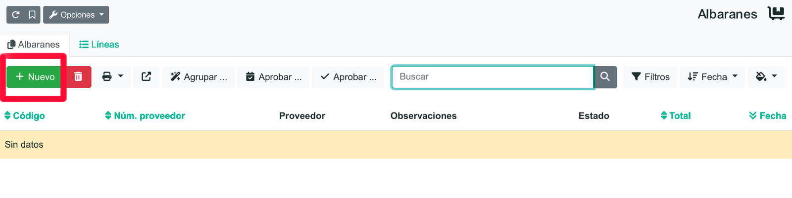 Com registrar un albarà de compra