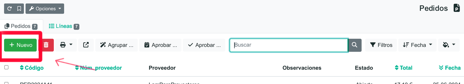 Com registrar una comanda de compra