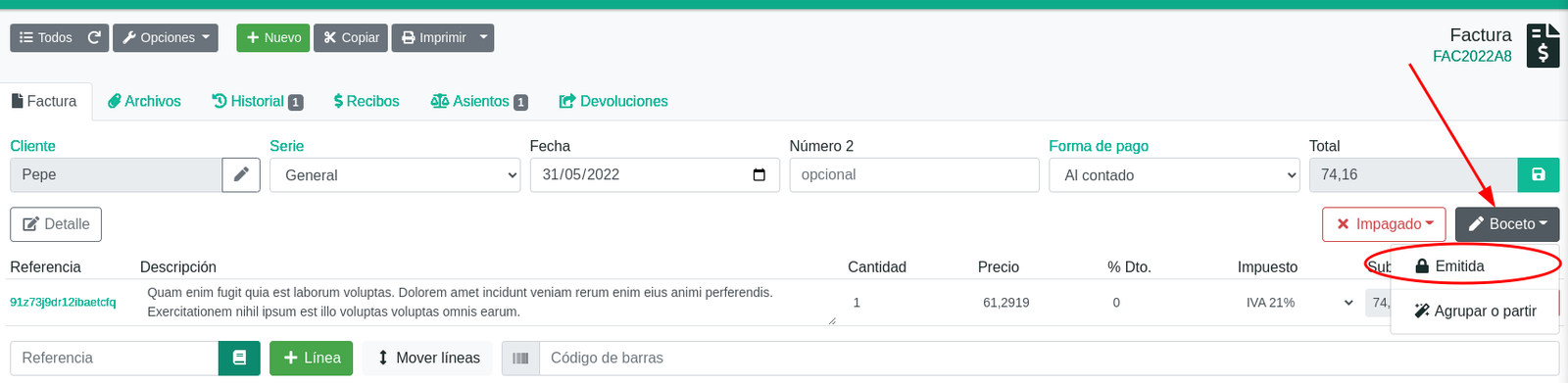 Com registrar una factura de compra
