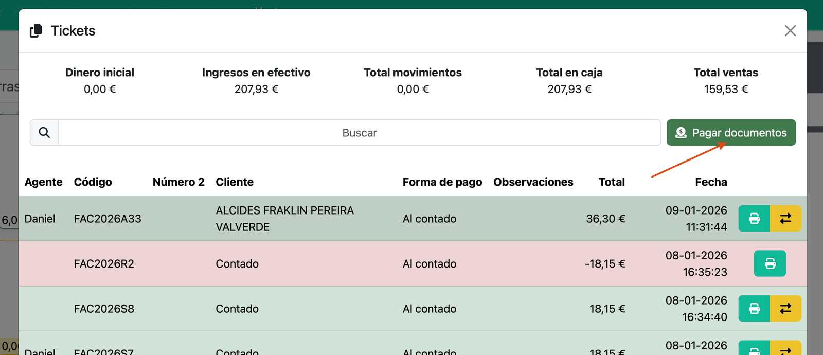 Com pagar documents des del TPV