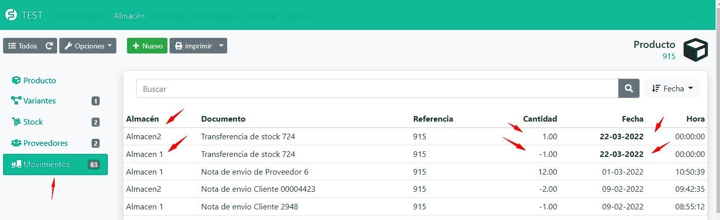 Com veure els moviments d'estoc d'un producte