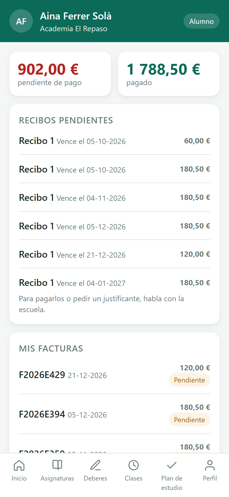 L'app de l'alumne: compte, exàmens i material