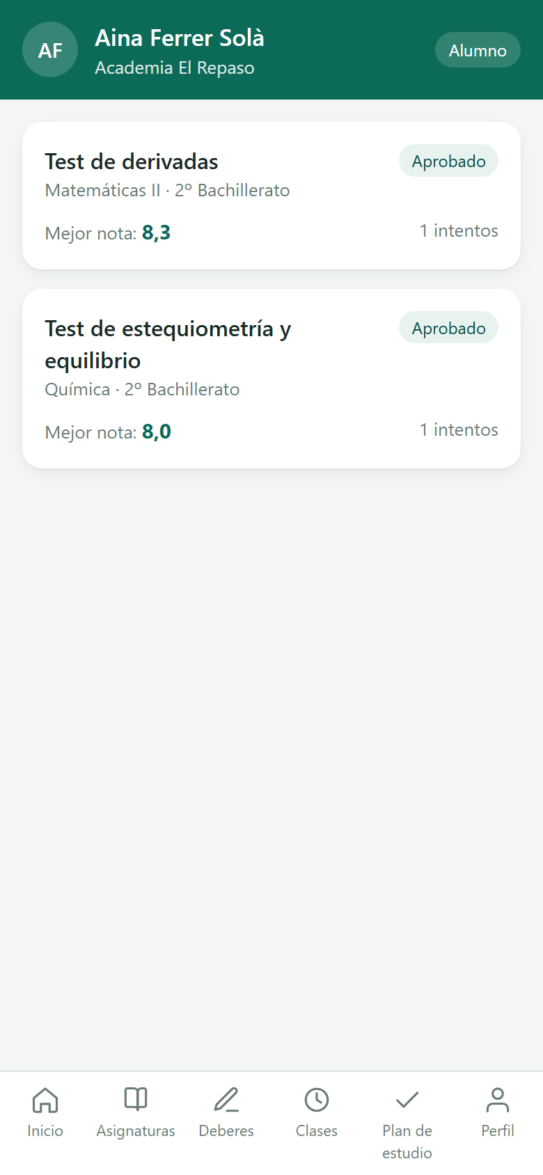 L'app de l'alumne: compte, exàmens i material