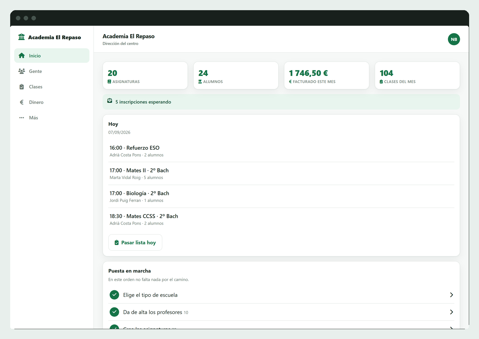 GestioERP Escoles · direcció