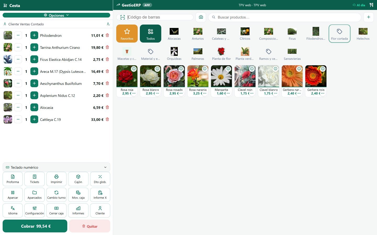 GestioERP TPV · tableta
