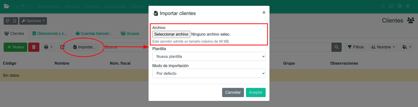 Importar des d’Excel o CSV