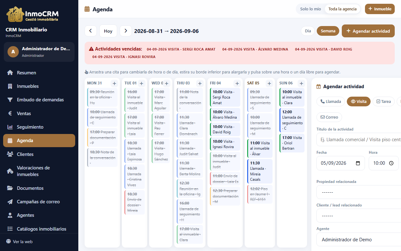 L'agenda de l'app