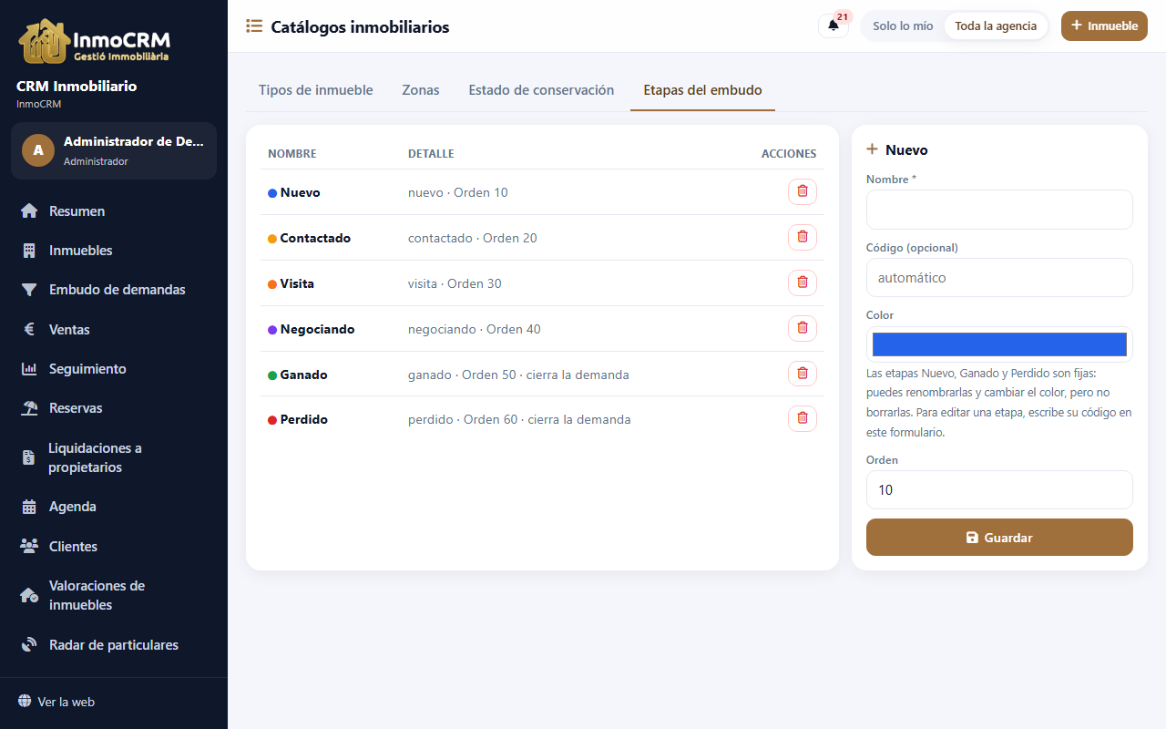 Etapes editables