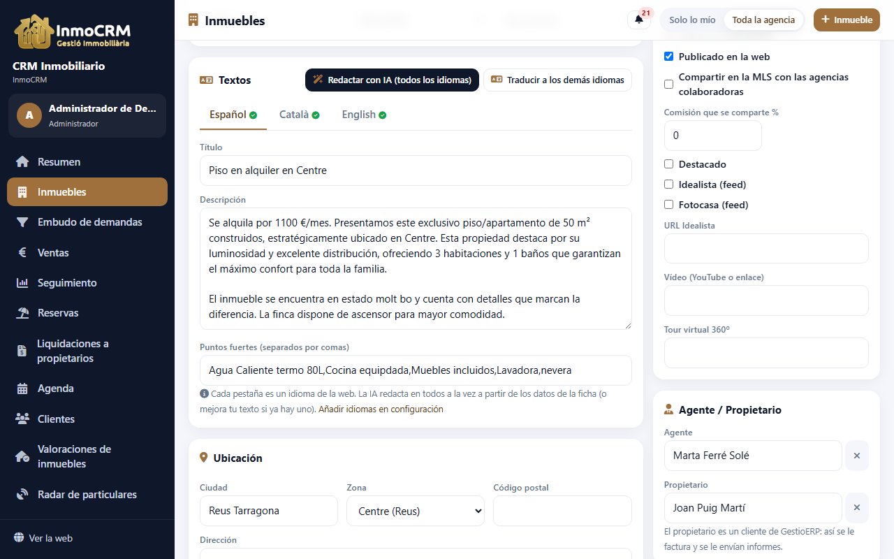 La fitxa: portals, MLS, documents i comunicacions
