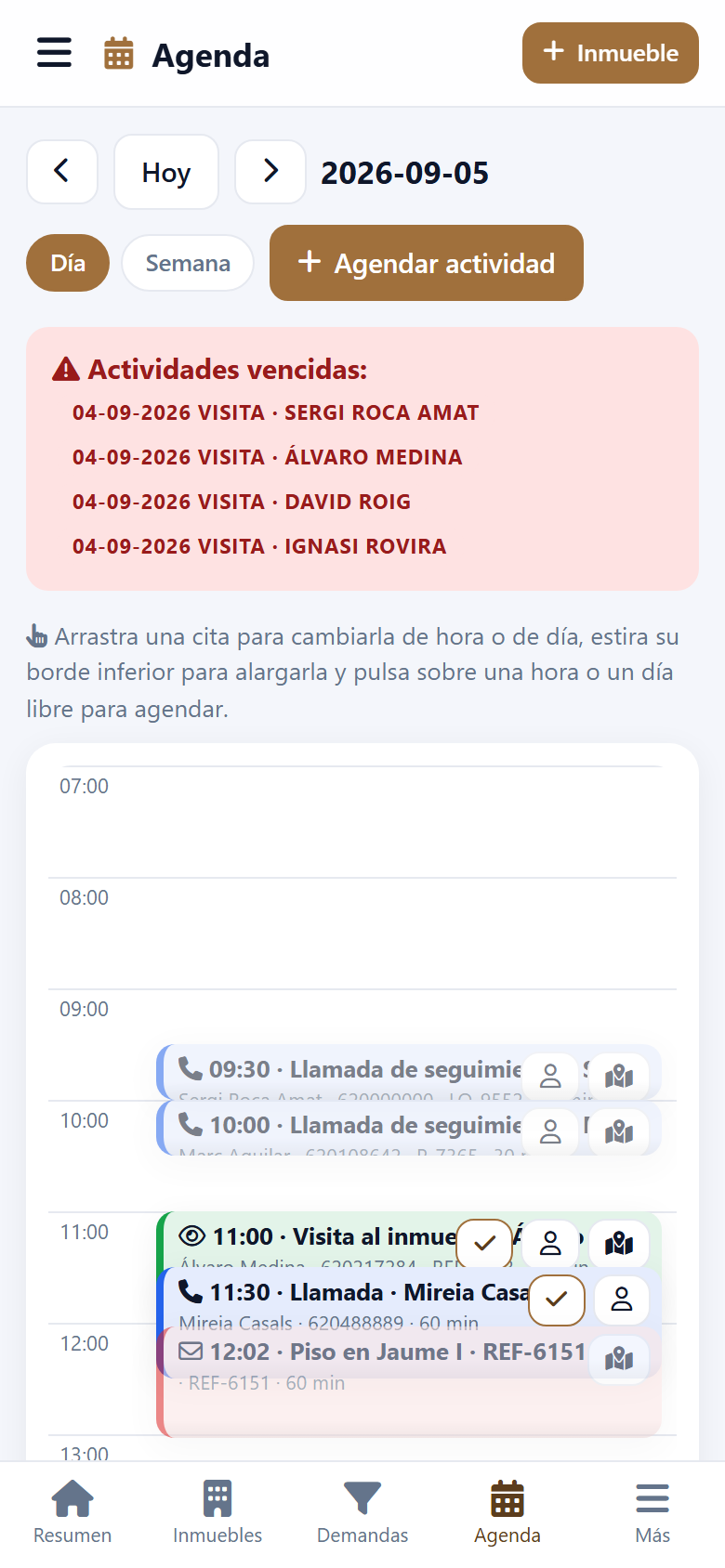 L'agenda de l'app