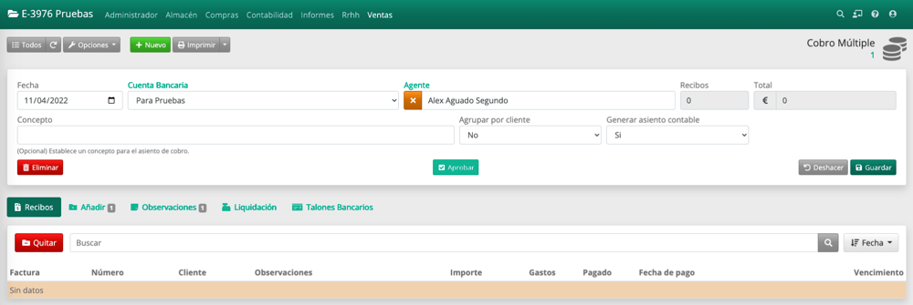 Crear un pagament múltiple