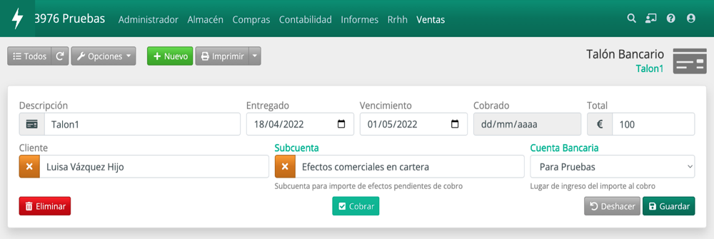 Afegir talons bancaris