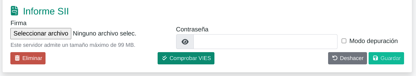 Configuració del SII