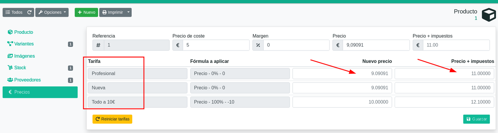 Descomptes i tarifes