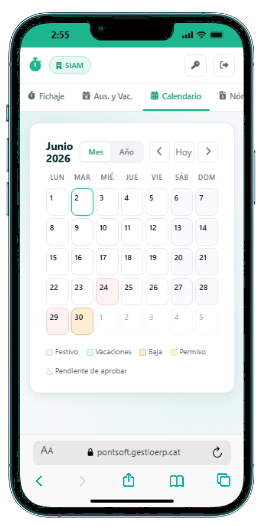 Calendari, festius i absències