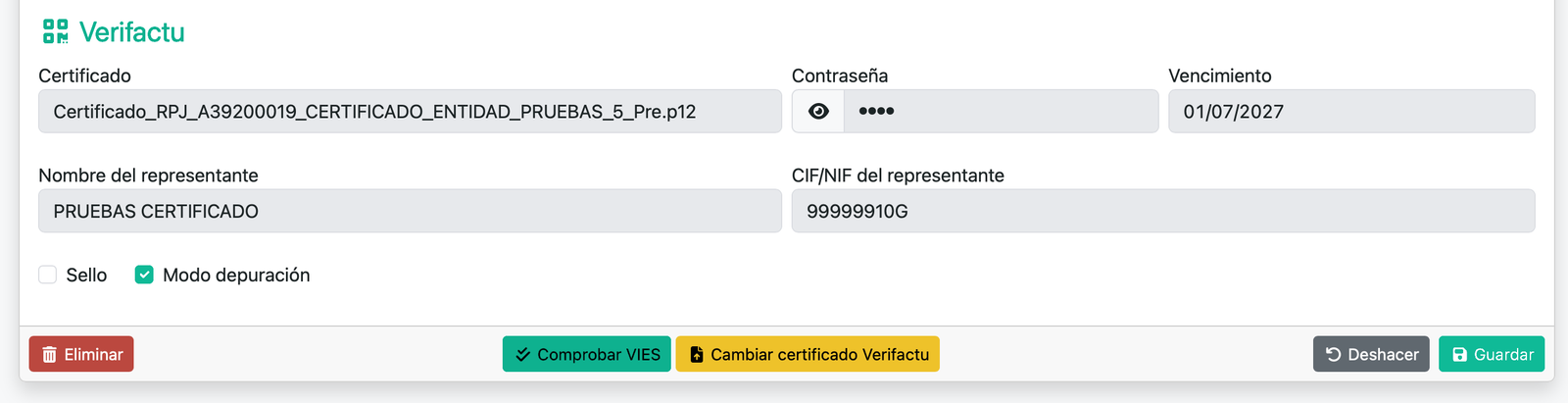 Configurar Verifactu