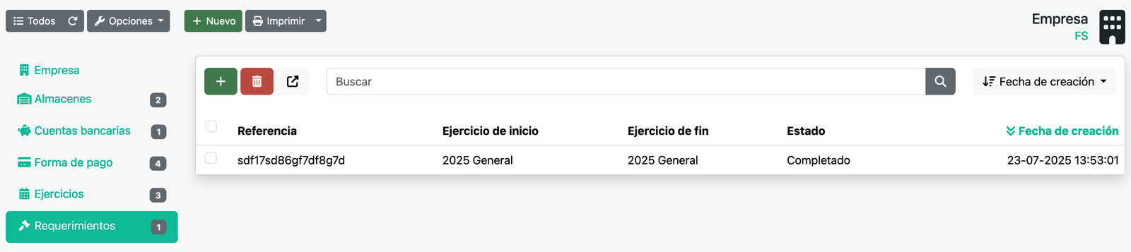 Crear i enviar un requeriment